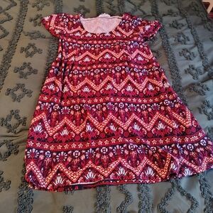 Pink Rose Juniors Dress - Red and White Pattern